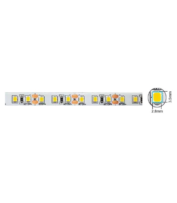 led-strip-plus-24v-120x2835-96w-3madhesive-tape-8mm-ip20-3000k-5m-roll-5540460-vito LED лента 9.6W/M 3000K IP20 24V VITO ролка 5 метра | AVStore