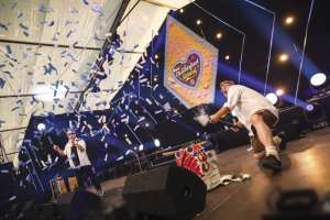 Конфети за машина Cannon 80cm Showgear бели и сини | AVStore