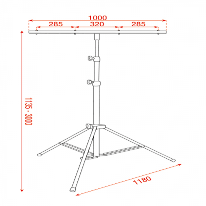 70910_draw1_36 Телескопична подемна стойка Showgear | AVStore
