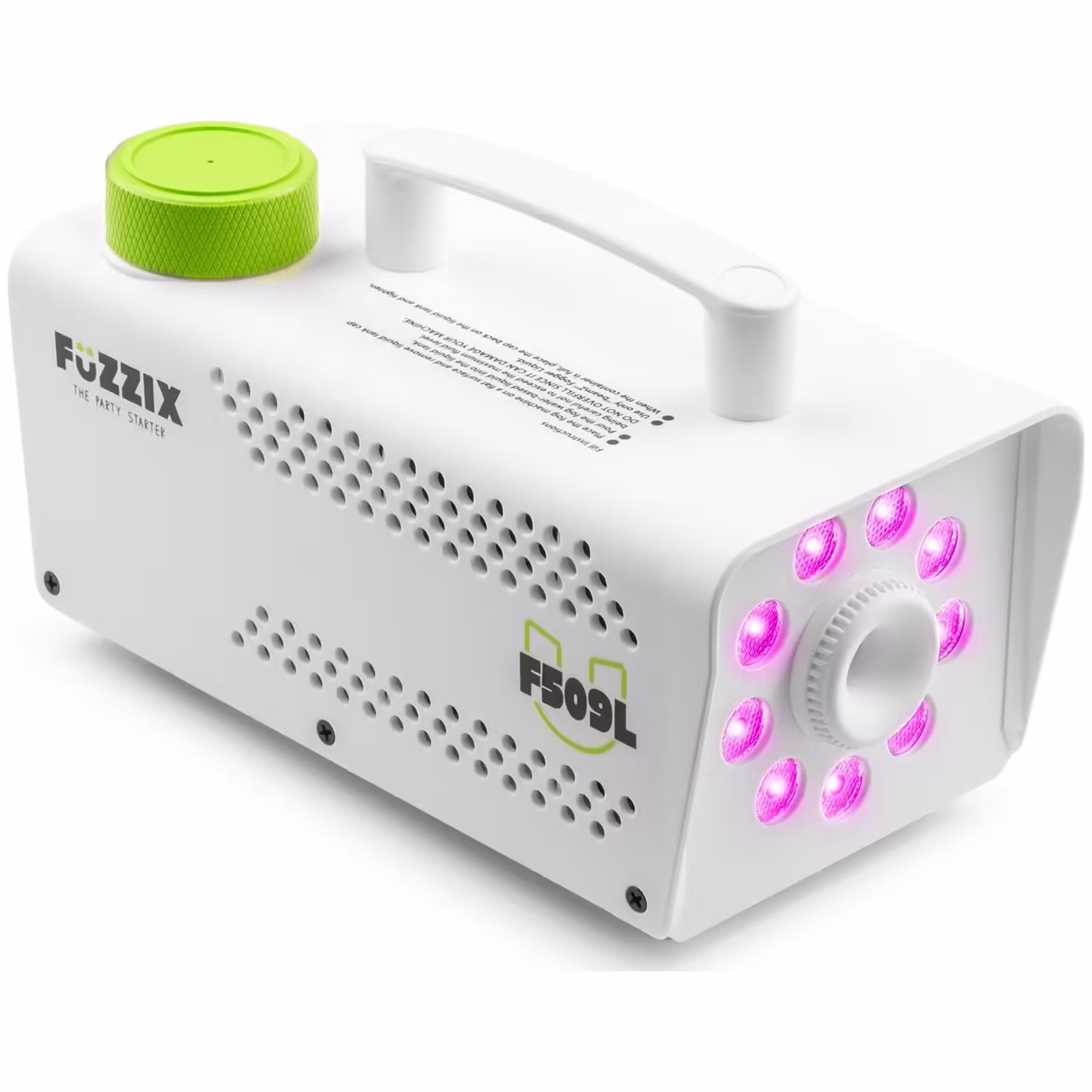 160312_side1 Професионална пушек машина Fuzzix F509LW 9 LEDs RGB бяла | AVStore