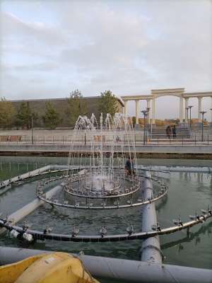 Светещ кръгъл фонтан за външна употреба с 3 обръча диаметър 6/4/2 метра | AVStore