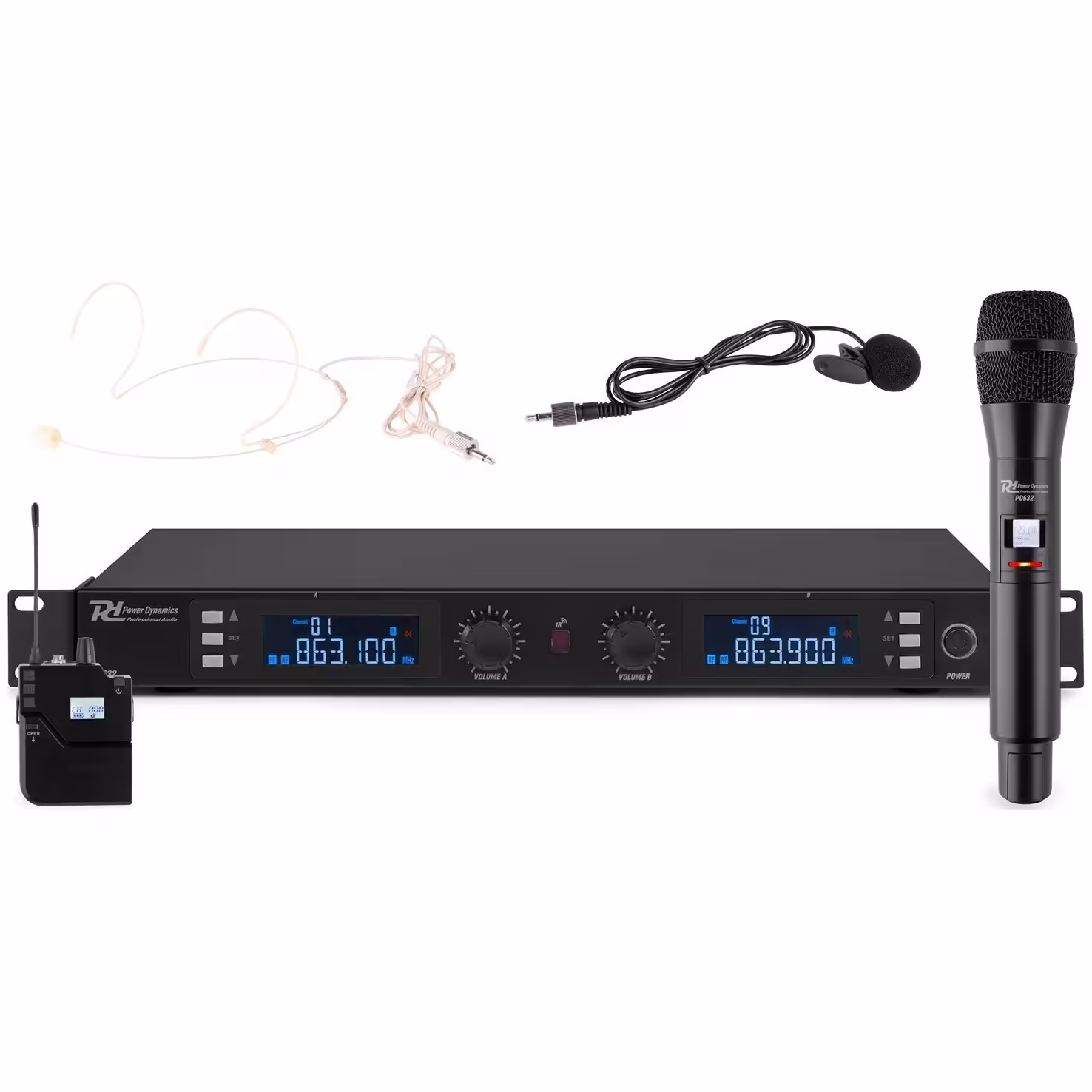 179012_set2_lr Цифрова безжична микрофонна система Power Dynamics PD632H UHF с 2 микрофона 20 канала | AVStore