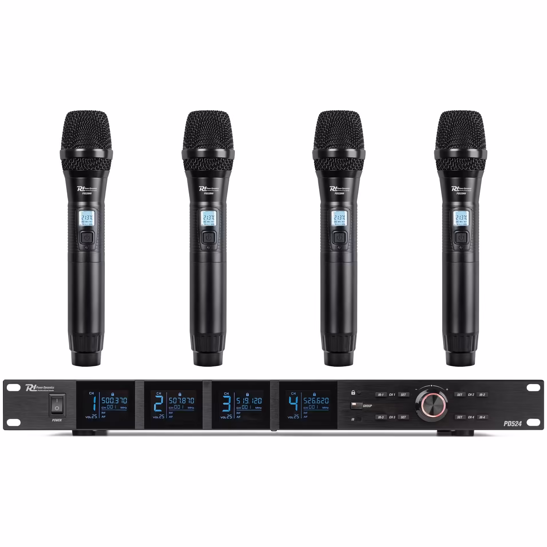 179024_co1_1 Безжичен микрофонен комплект Power Dynamics PD524 UHF с 4 ръчни микрофона | AVStore