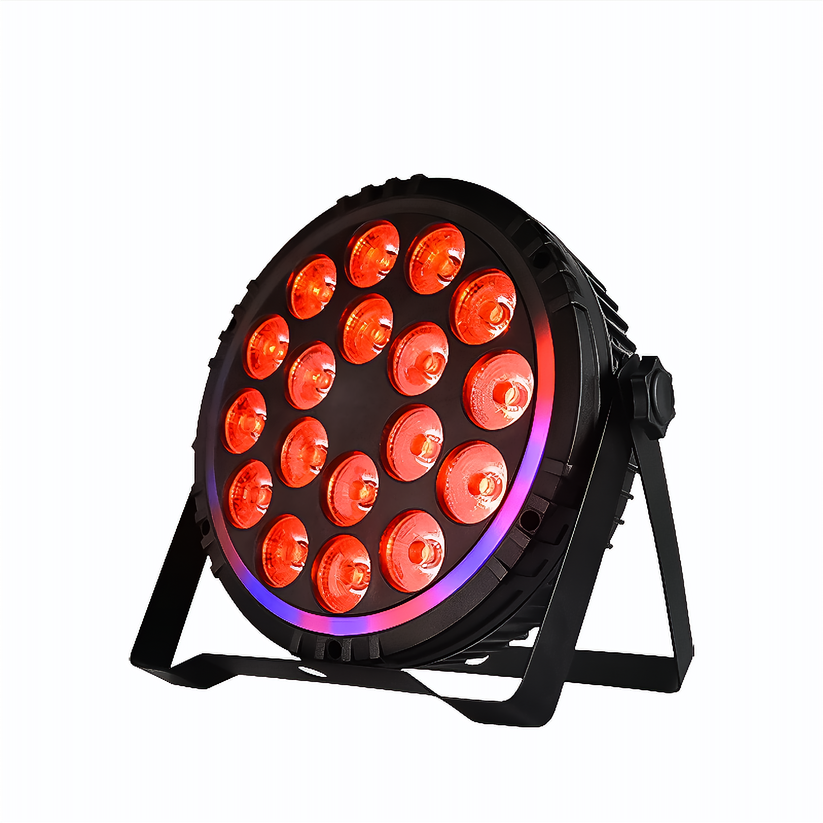 Basic Hue front view with light LED пар Wireless DMX прожектор AVS Basic Hue 18x12W RGBWL SMD RING | AVStore